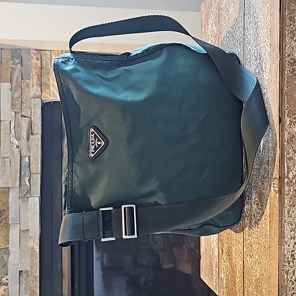Prada Green Nylon Shoulder Bag